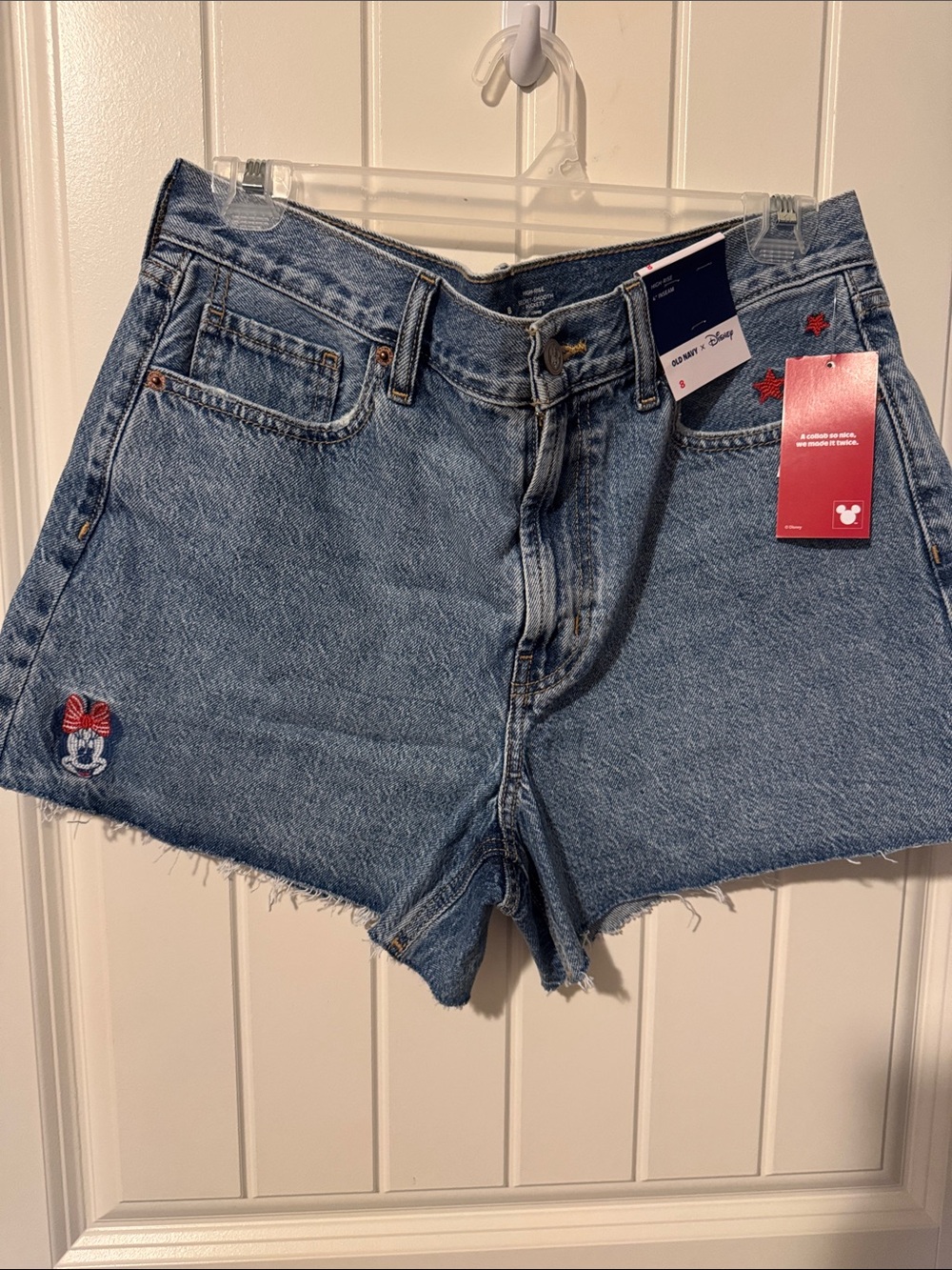 Old Navy Blue Denim Jean Shorts with Minnie Embroidery